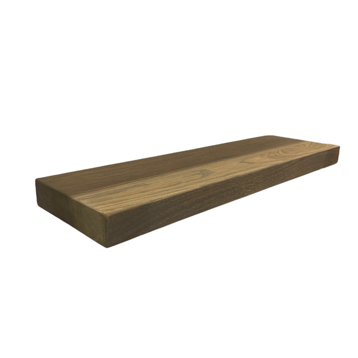 Wood & Work Houten wandplank - Ash grey - Klein - 4cm dik eiken - Recht