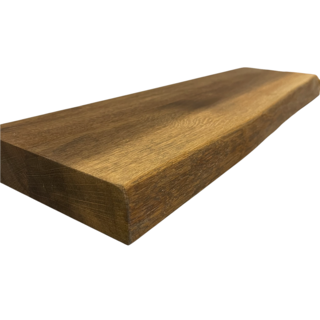 Wood & Work Houten wandplank - Castle brown - Klein - 4cm dik eiken - Boomstam