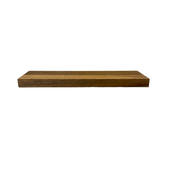 Wood & Work Houten wandplank  - Castle brown -  Groot - 4cm dik eiken - Recht