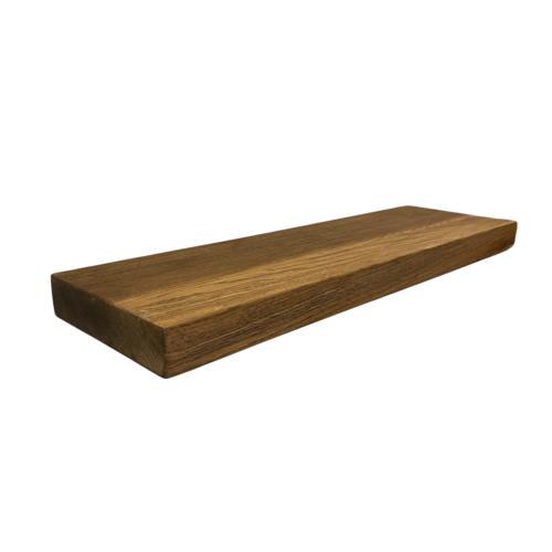 Wood & Work Houten wandplank - Castle brown - Klein - 4cm dik eiken - Recht