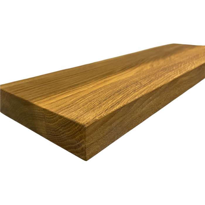 Wood & Work Houten wandplank  - Oak -  Groot - 4cm dik eiken - Recht