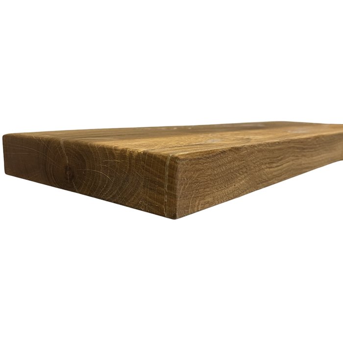 Wood & Work Houten wandplank - Pure - Klein - 4cm dik eiken - Recht