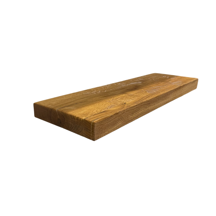 Wood & Work Houten wandplank - Pure - Klein - 4cm dik eiken - Recht