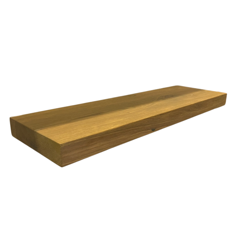 Wood & Work Houten wandplank  - Smoked oak -  Groot - 4cm dik eiken - Recht