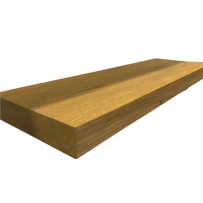 Wood & Work Houten wandplank - Smoked oak - Klein - 4cm dik eiken - Recht
