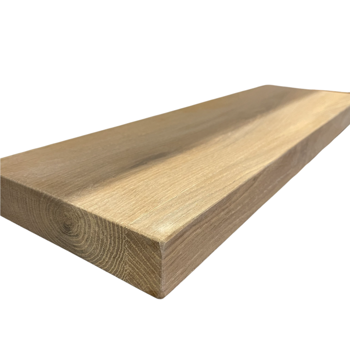 Wood & Work Houten wandplank  - Transparant/mat -  Groot - 4cm dik eiken - Recht