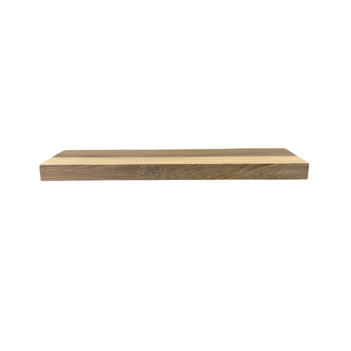 Wood & Work Houten wandplank  - Transparant/mat -  Groot - 4cm dik eiken - Recht