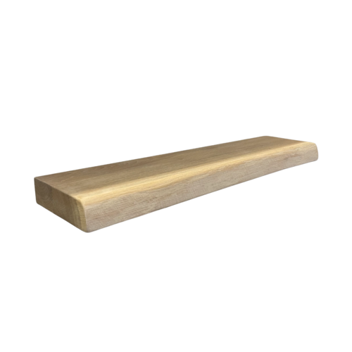 Wood & Work Houten wandplank - Onbehandeld - Klein - 4cm dik eiken - Boomstam