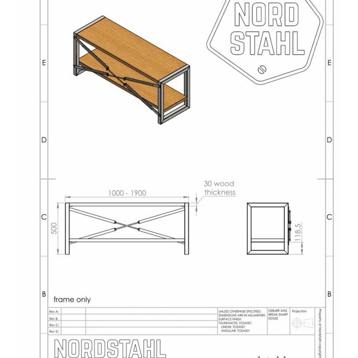 Nordstahl Tv cabinet frame - Gepoedercoat - Nordstahl
