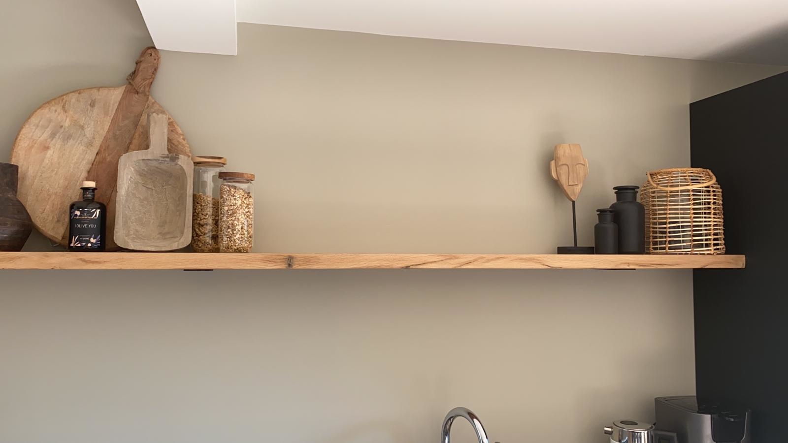 Het eens zijn met Voorrecht schakelaar Houten wandplank - Pure - Klein - 4cm dik eiken - Recht - Wood & Work