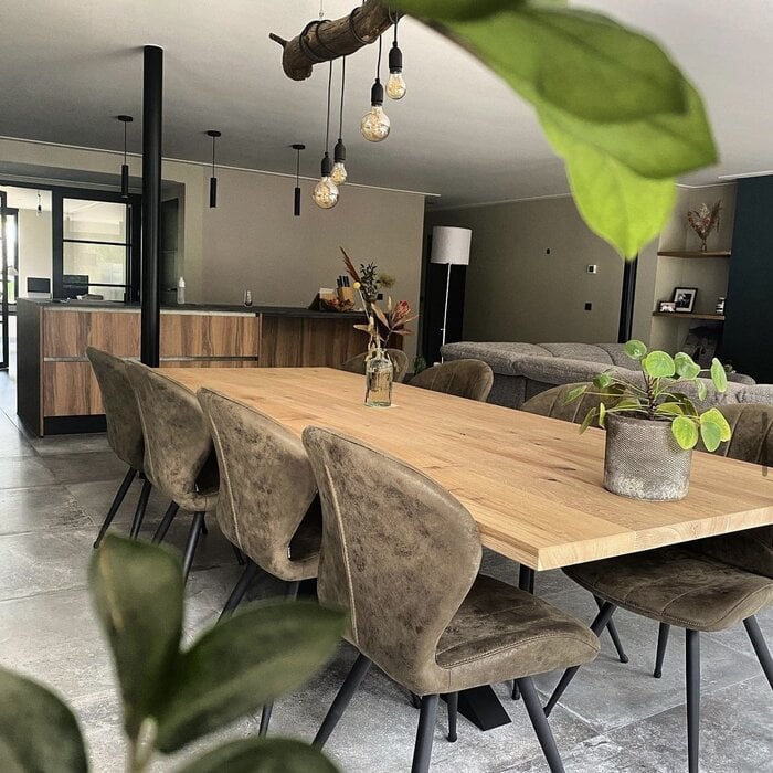 Wood & Work Houten tafelblad - 4cm dik eiken - Rechte afwerking