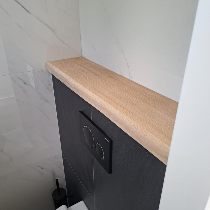 Wood & Work Houten wc/toiletplank - 4cm dik eiken - Boomstam