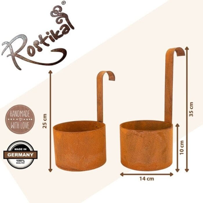 Tuin decoratieve plantenpot | Set van 2 | ophangen | Patina decoratieve hangpot