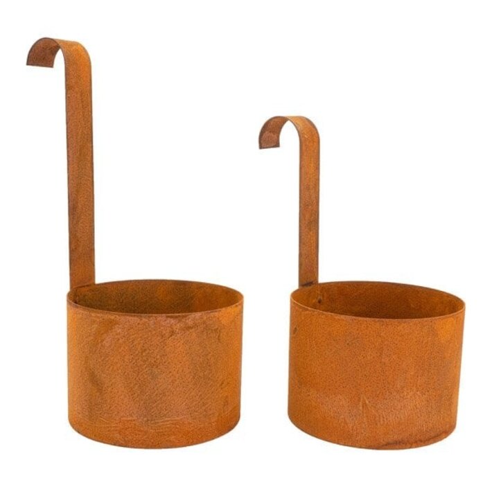 Tuin decoratieve plantenpot | Set van 2 | ophangen | Patina decoratieve hangpot