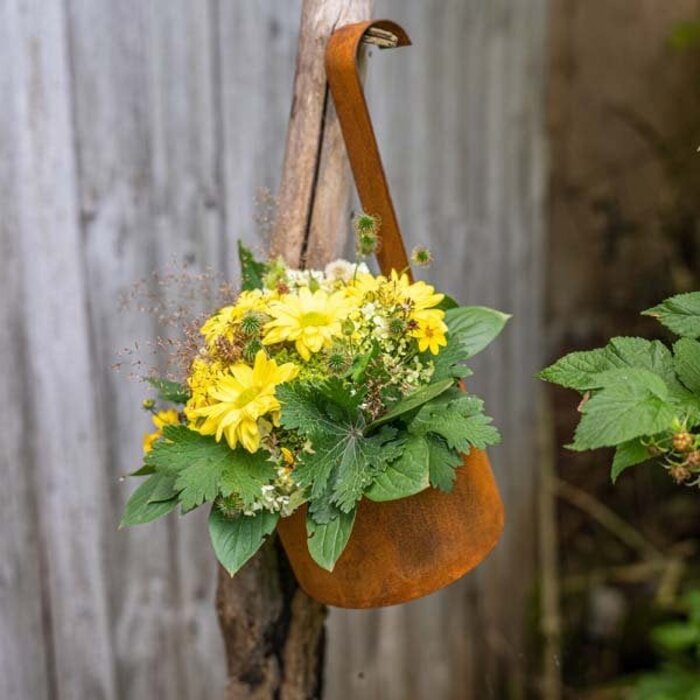 Tuin decoratieve plantenpot | Set van 2 | ophangen | Patina decoratieve hangpot