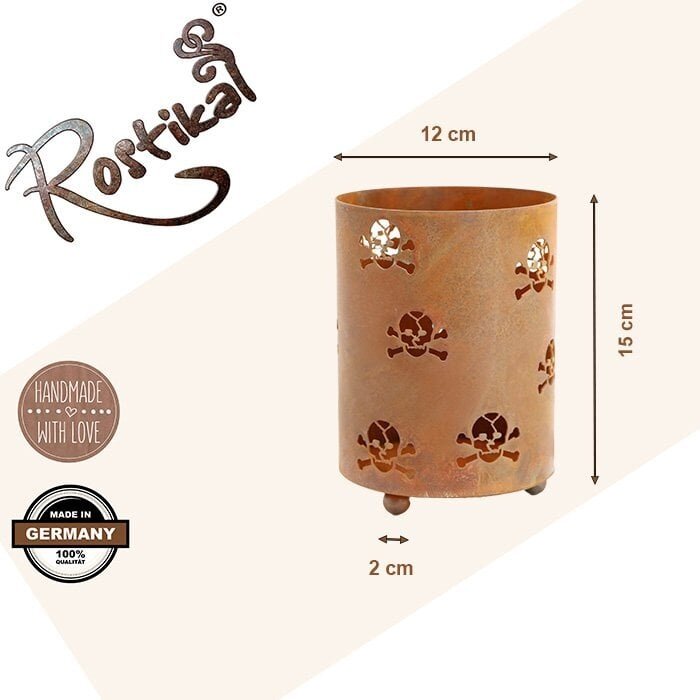 lantaarn met schedel | Theelichtje tafeldecoratie kandelaar | Punk Metal Gothic Deco