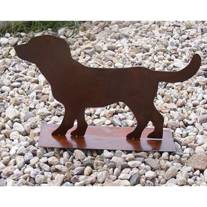Metalen decoratie hond "Lumpi" in patina | 32cm x 50cm |