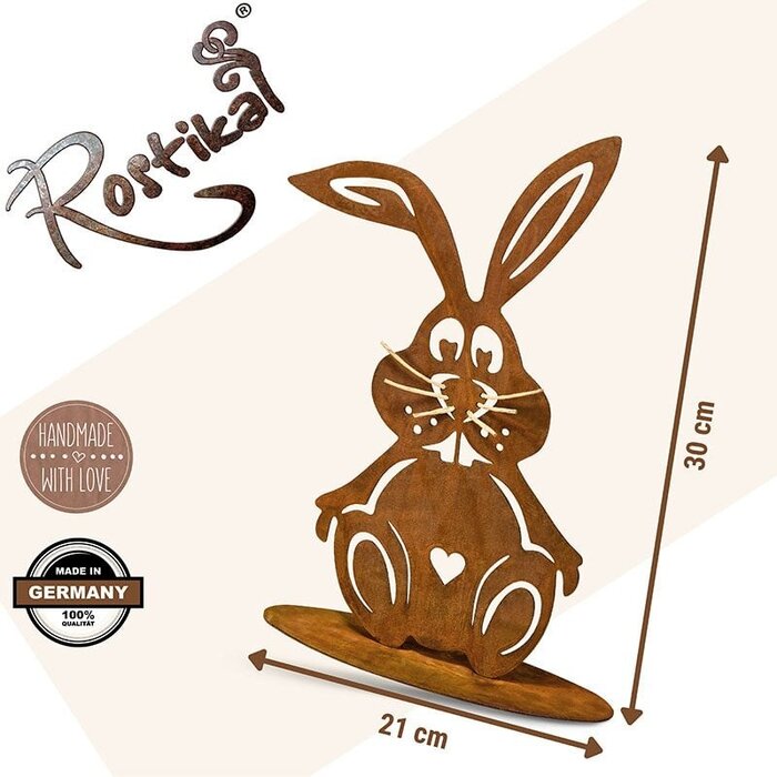 Haas "Schnurri" | Paasdecoratie van metaal | Patina tuindecoratie