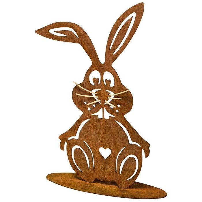 Haas "Schnurri" | Paasdecoratie van metaal | Patina tuindecoratie