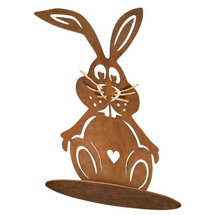 Haas "Schnurri" | Paasdecoratie van metaal | Patina tuindecoratie