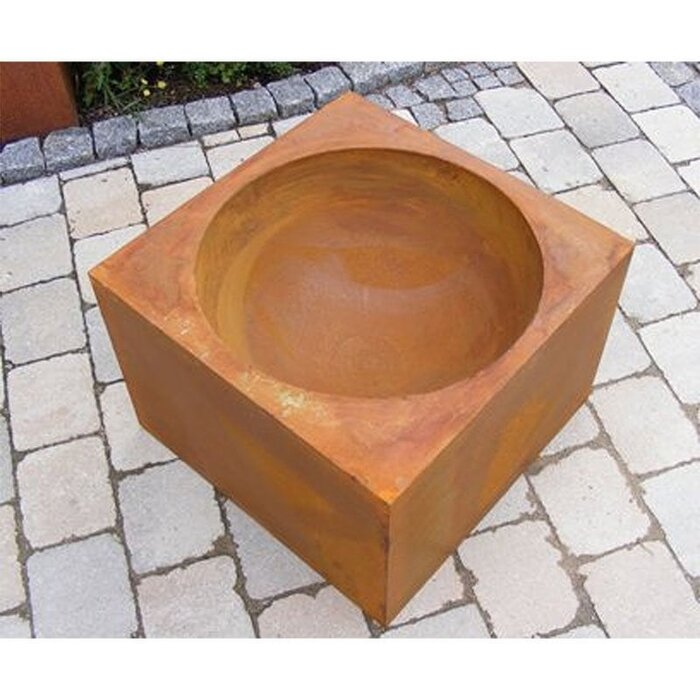 roest decoratiebak | Patina tuindecoratie bloempot | Vintage decoratieve bloemenzuil