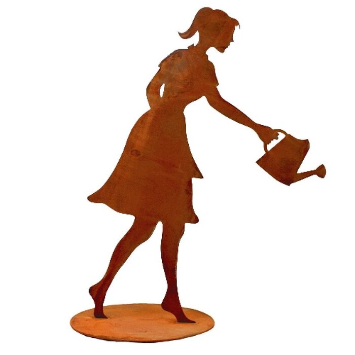 Decoratieve tuinman "Gisela" van metaal | Decoratiefiguur voor huis en tuin