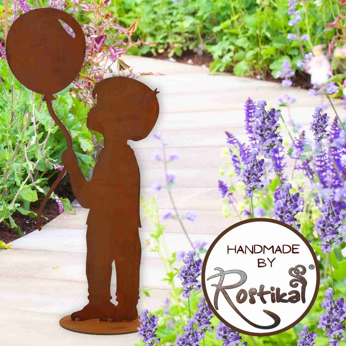 jongen met ballon | Patina tuindecoratie figuur