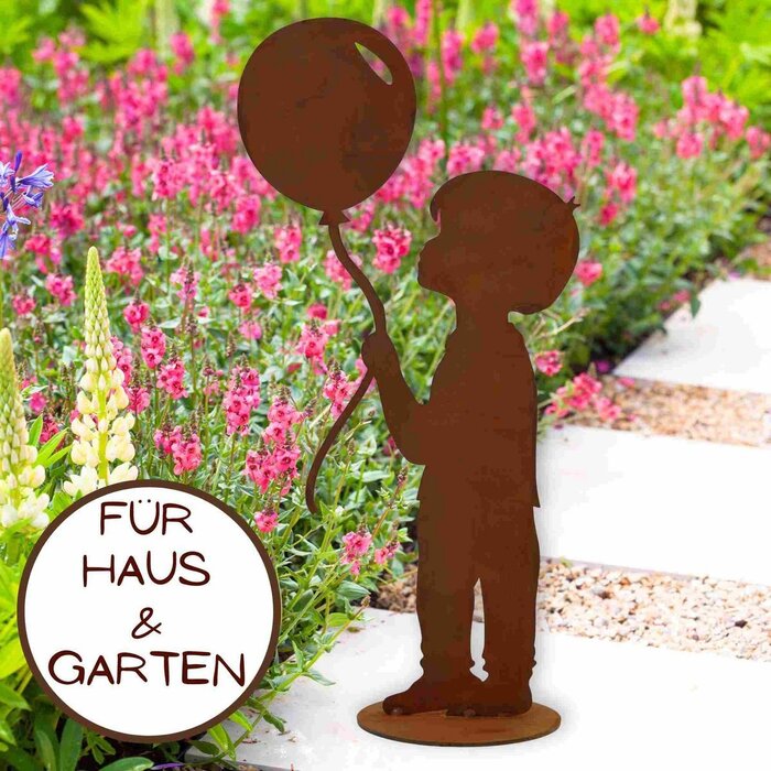jongen met ballon | Patina tuindecoratie figuur