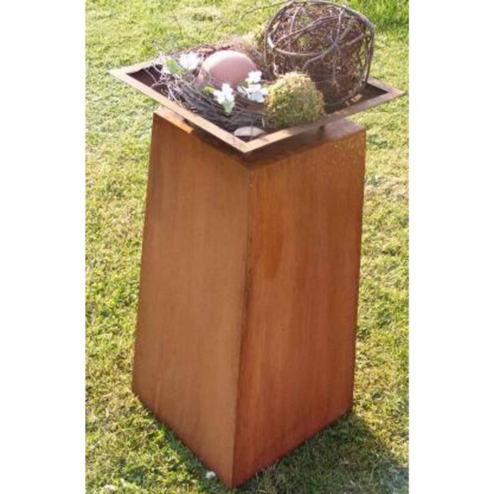 XL plantenzuil | Tuindecoratie vintage zuil | Roest decoratieve zuil