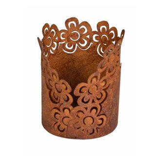 Lantaarn met bloem | Tafeldecoratie in roestlook
