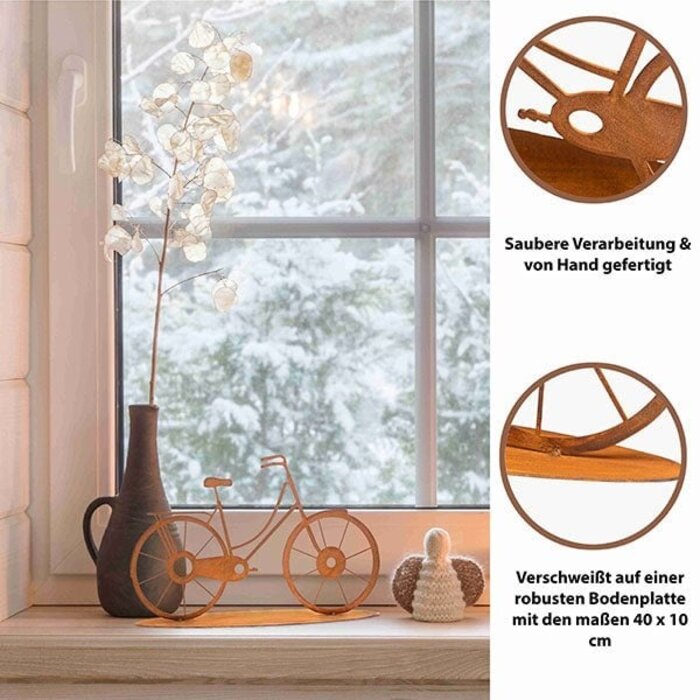 Metalen decoratiefiets in patina design | Fietsdecoratiefiguur