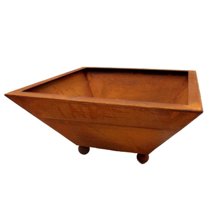 Roest decoratieve plantenbak | 40 x 40 cm diepte 15 cm| met en zonder ballen | Shabby chique tuindecoratie