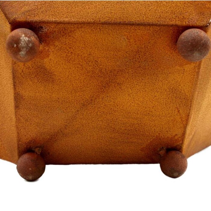 Roest decoratieve plantenbak | 40 x 40 cm diepte 15 cm| met en zonder ballen | Shabby chique tuindecoratie