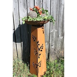 Sierzuil Rosali met verschillende schalen | Vintage decoratie voor balkon en tuin | Patina tuindecoratie zuil