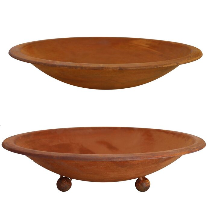 Patina sierschaal rond voor beplanting | Bloemenschaal in verschillende variaties