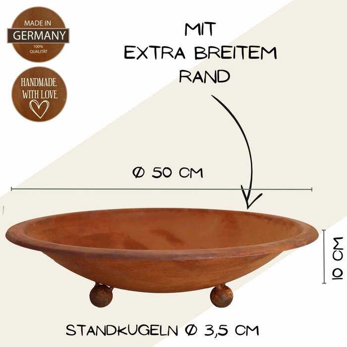 Patina sierschaal rond voor beplanting | Bloemenschaal in verschillende variaties
