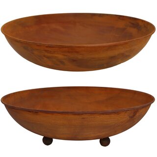 Roestmetalen schaal Ø 53 cm | Tuindecoratie vintage plantenbak | Bloem schaal