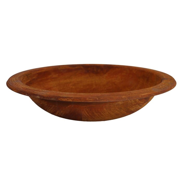 Decoratieve schaal roestig Ø 36 cm | Vintage decoratieve plantenschaal van metaal