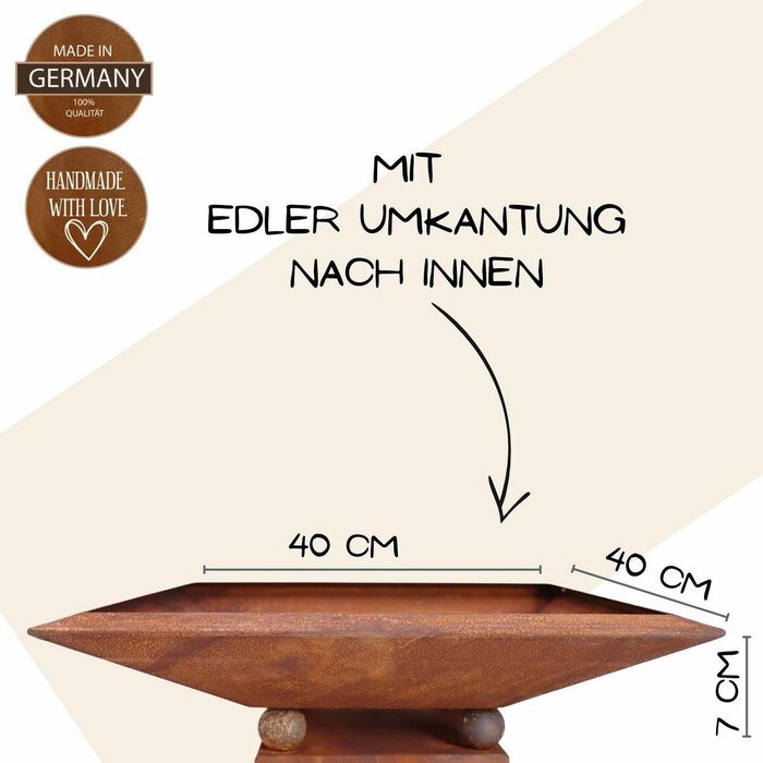 Plantenzuil 85 cm met diverse schalen | Tuindecoratie kolom vintage decoratie
