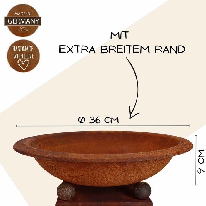 Plantenzuil 85 cm met diverse schalen | Tuindecoratie kolom vintage decoratie