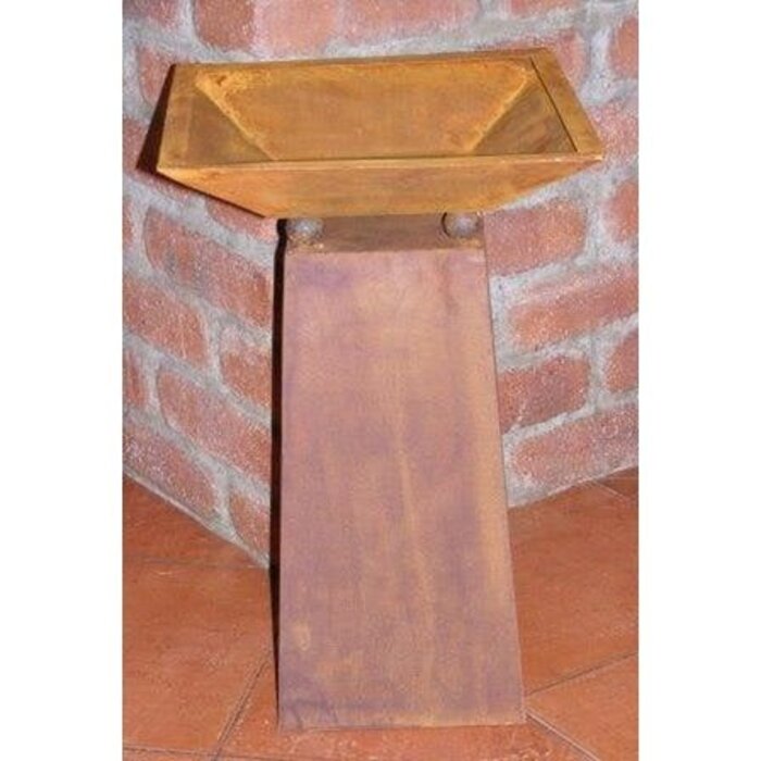 Tuindecoratie plantenzuil mini | 40 cm hoog met plantenbak | Vintage decoratieve zuil klein