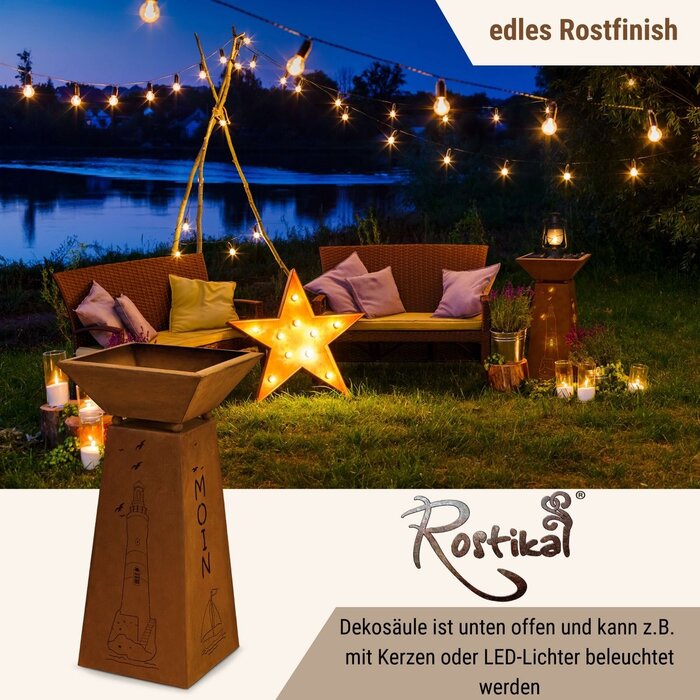 Sierzuil Moin met vuurtoren en diepe plantenschaal 35 x 35 cm