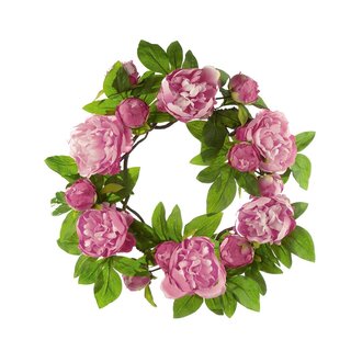 Decoratieve krans a. Pioenrozen roze