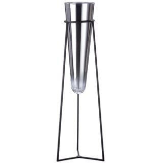 Glazen vaas met metalen standaard "Future"