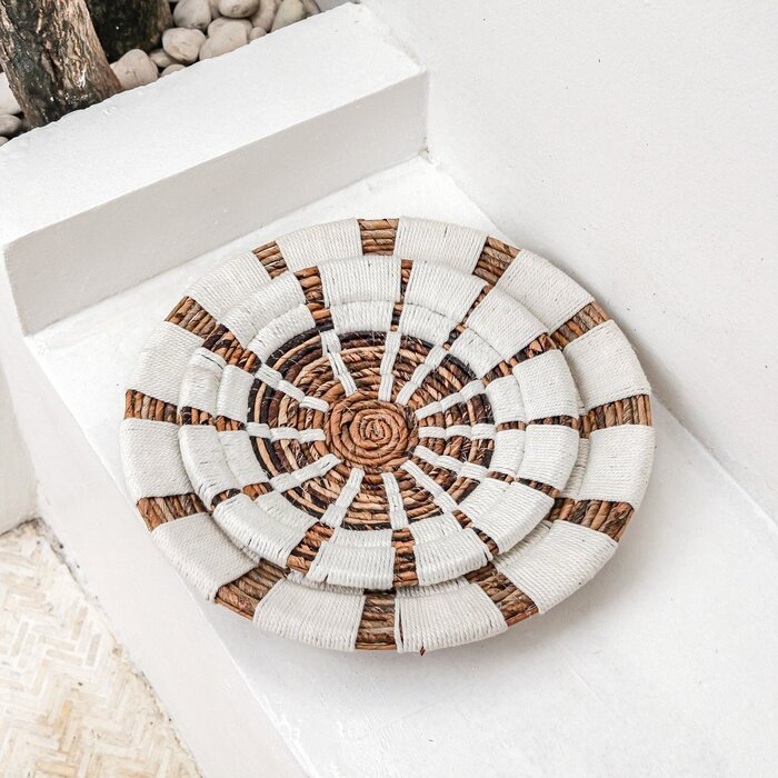 Wanddecoratie | Wandmand | Wandmand | Decoratieve schaal HUTAN van bananenvezel (2 maten)