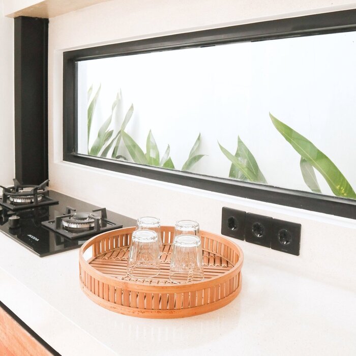 Decoratief Bamboe Dienblad Serveerblad Rond Ø 40 cm SENAYAN