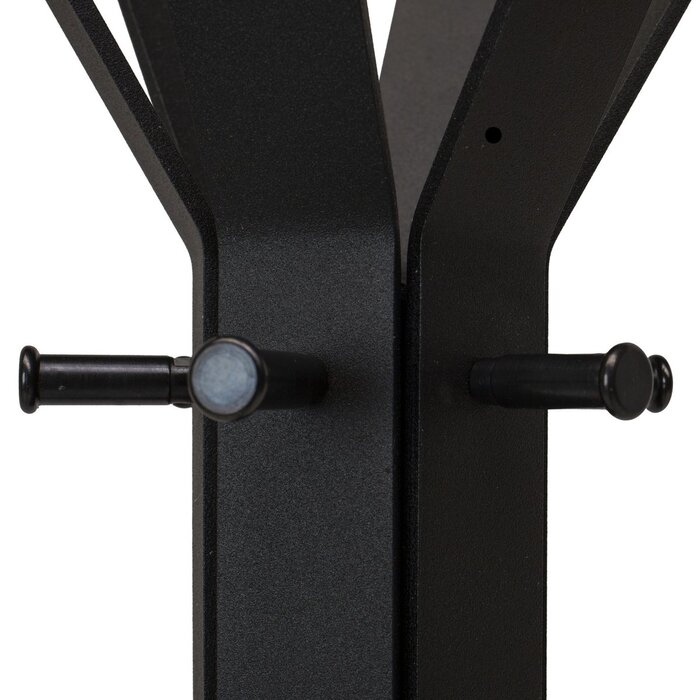 Gorillz Molto - Industrieel - Staande Kapstok - 14 Kapstokhaken - Zwart - Metaal