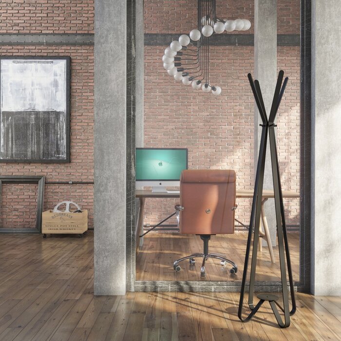 Gorillz Modi - Staande kapstok - Industrieel design - 8 haken - Zwart