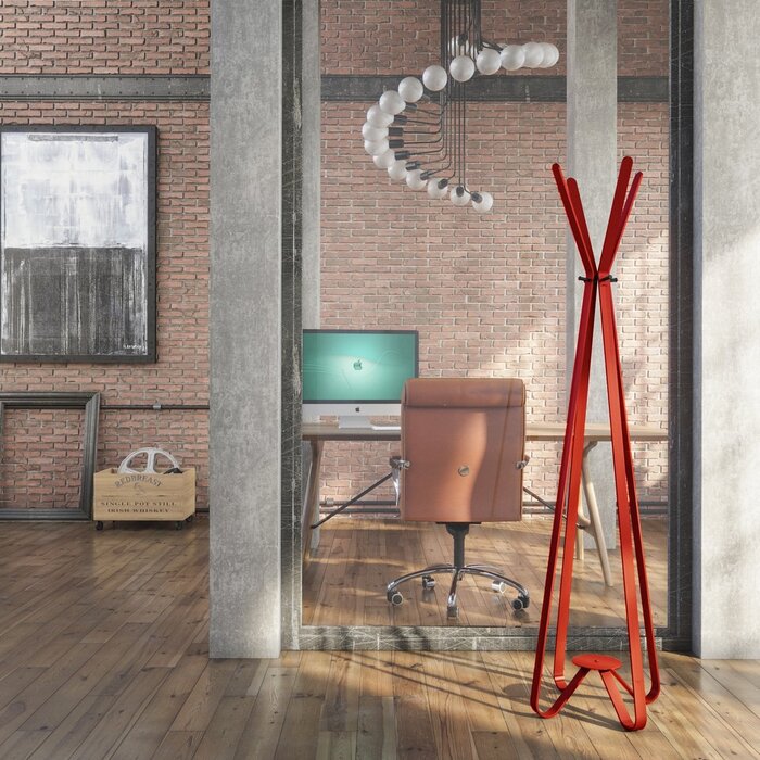 Gorillz Modi - Staande kapstok - Industrieel design - 8 haken - Rood