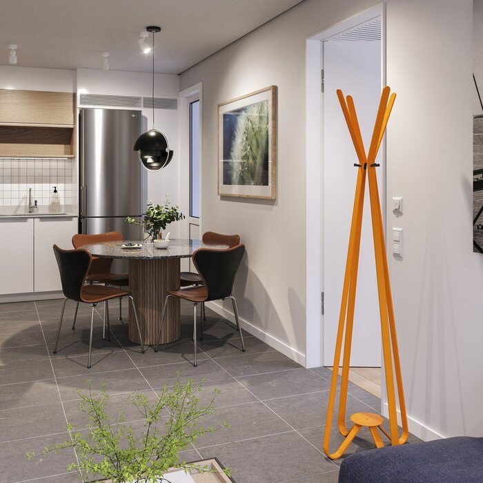 Gorillz Modi - Staande kapstok - Industrieel design - 8 haken - Oranje